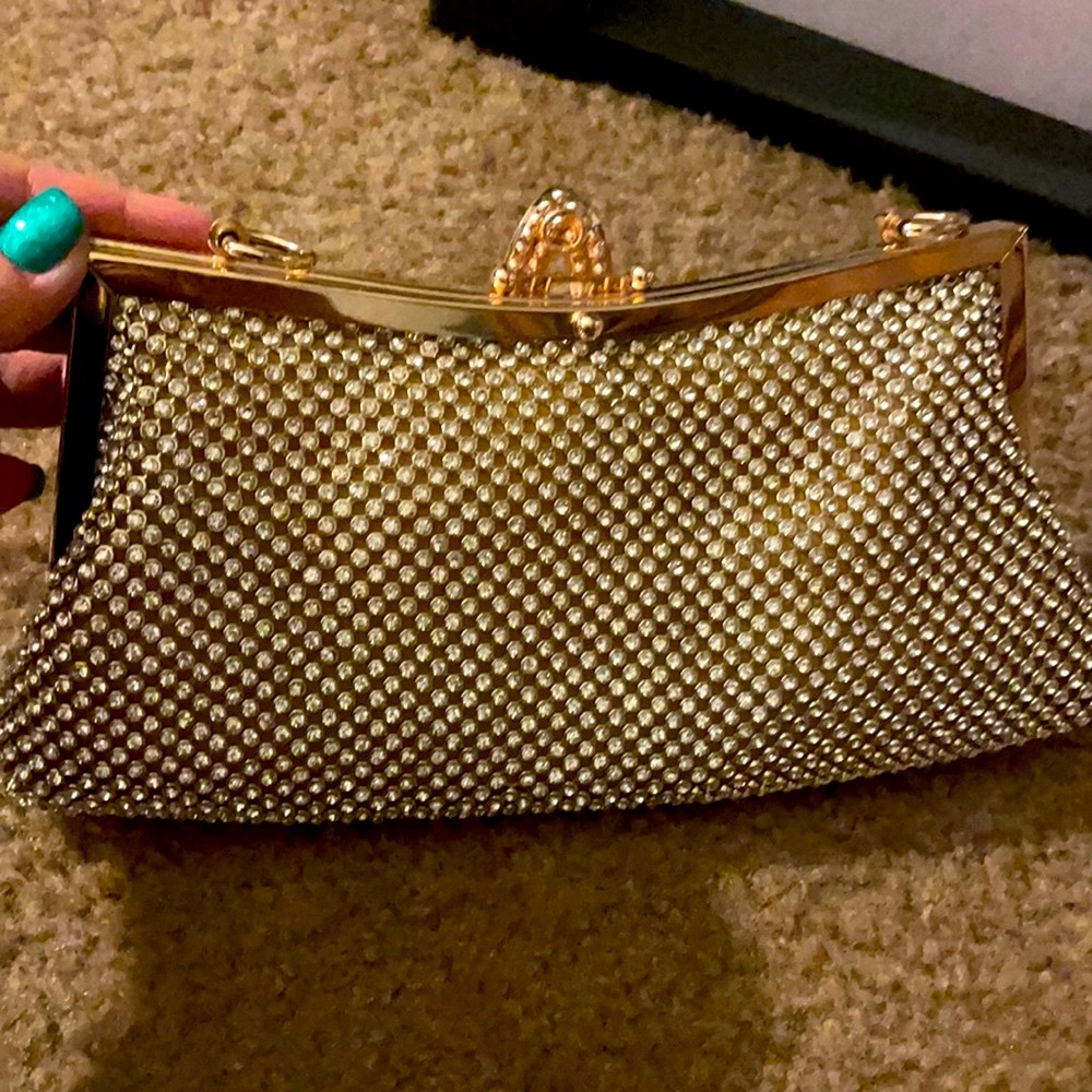 Gold sparkle clutch
